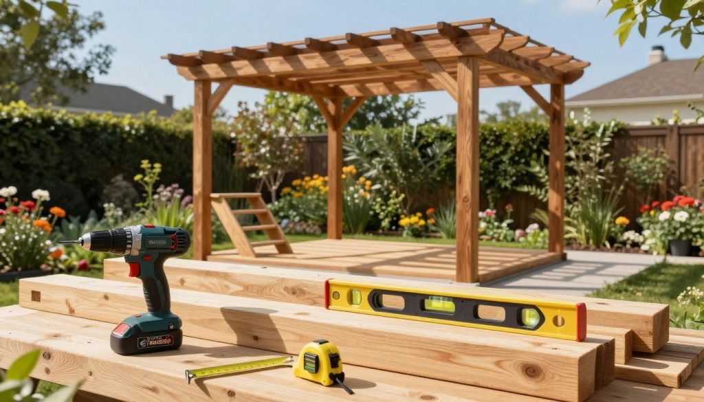 assembly tools hardware pergola
