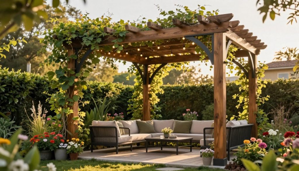 combining multiple elements for harmonious pergola design