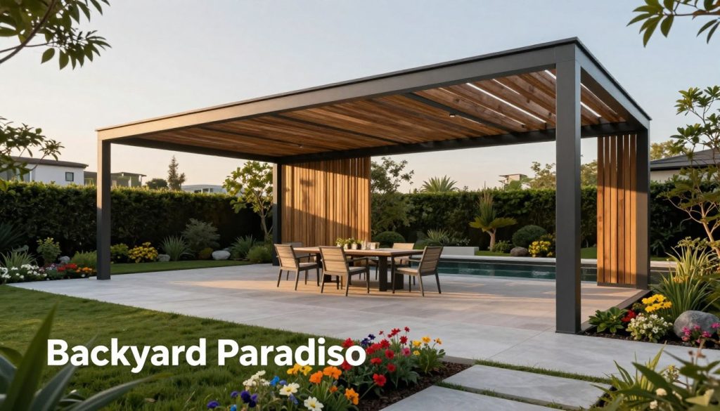 large span contemporary pergola