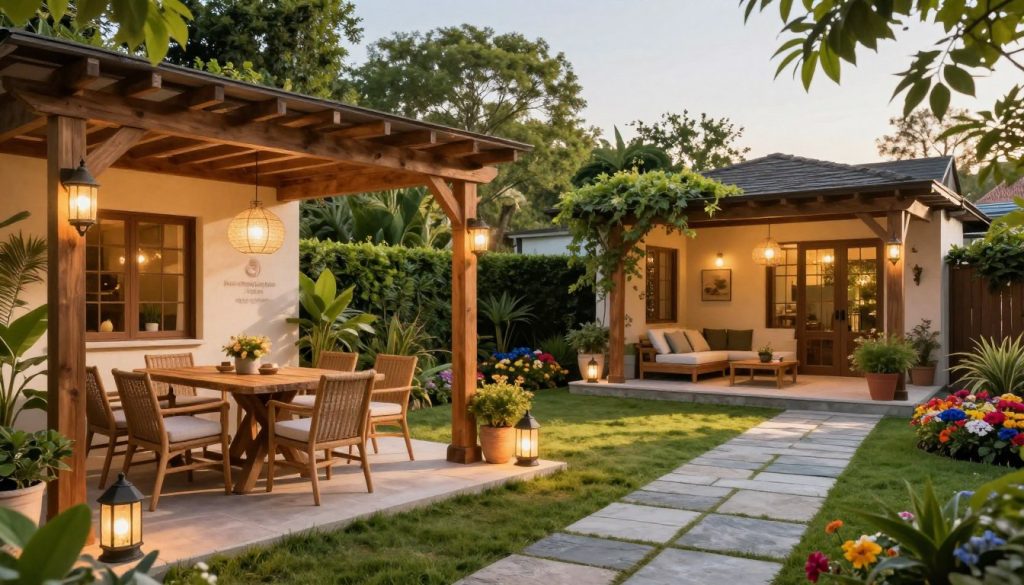 multi-zone backyard pergola ideas
