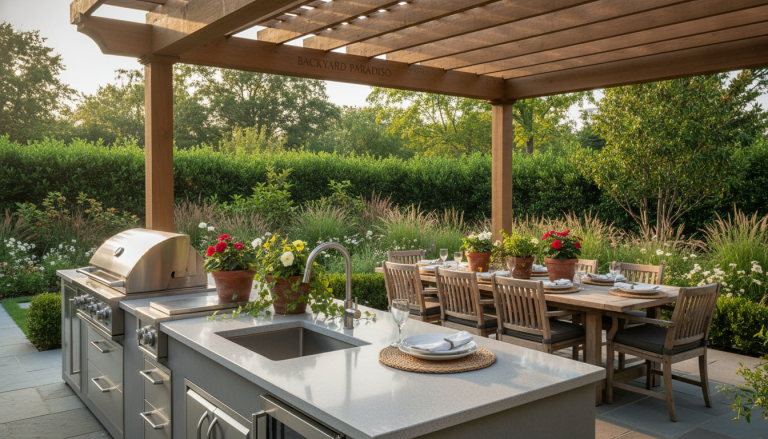 outdoor kitchen pergola