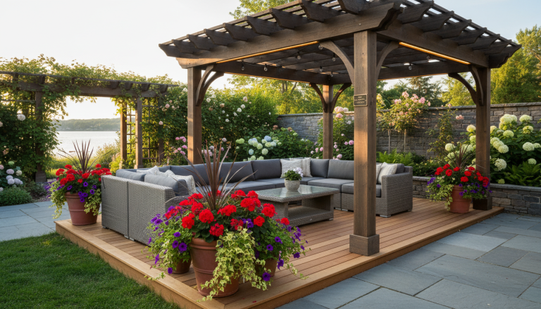 pergola deck combination