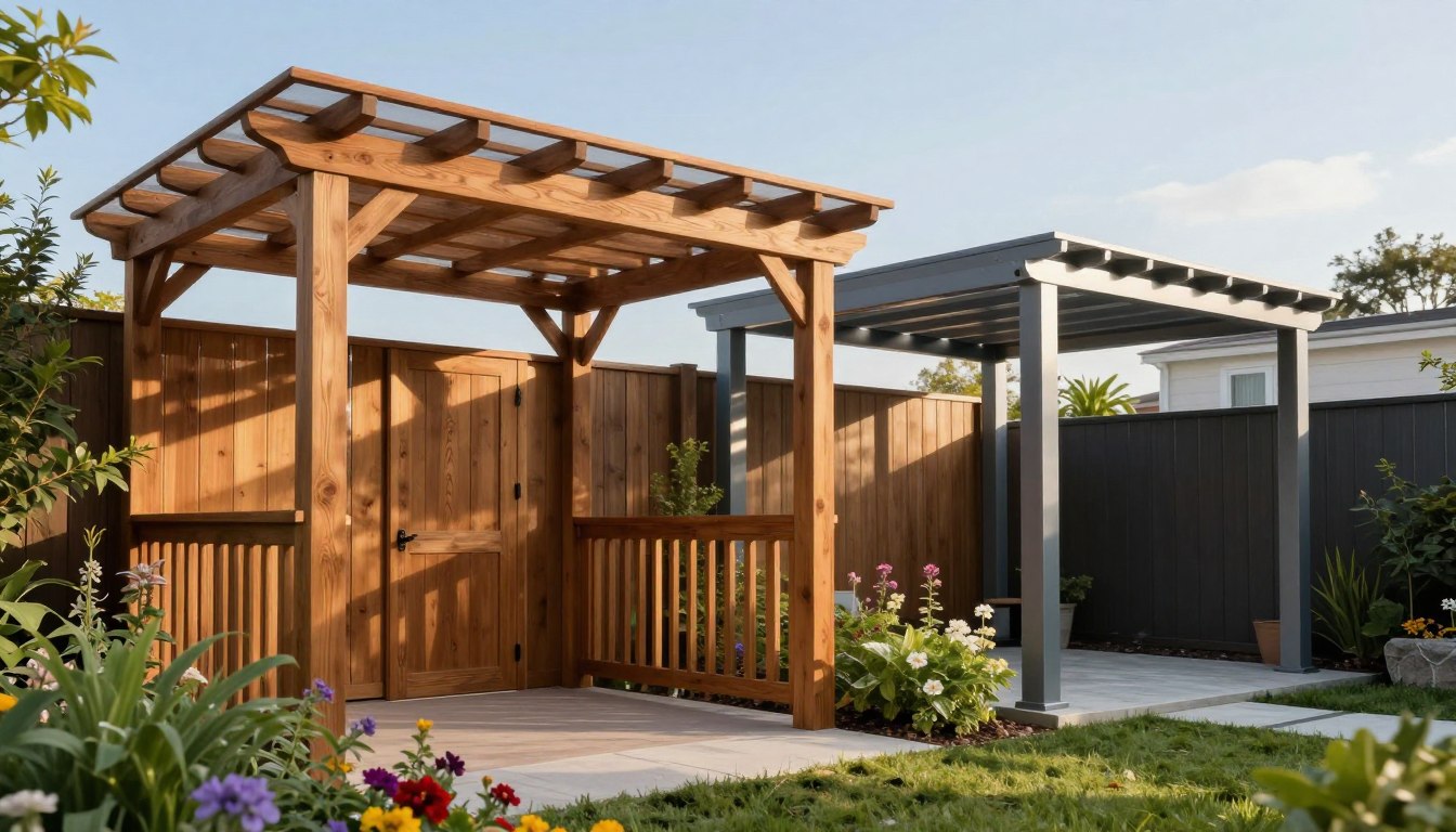 wood vs aluminum pergola