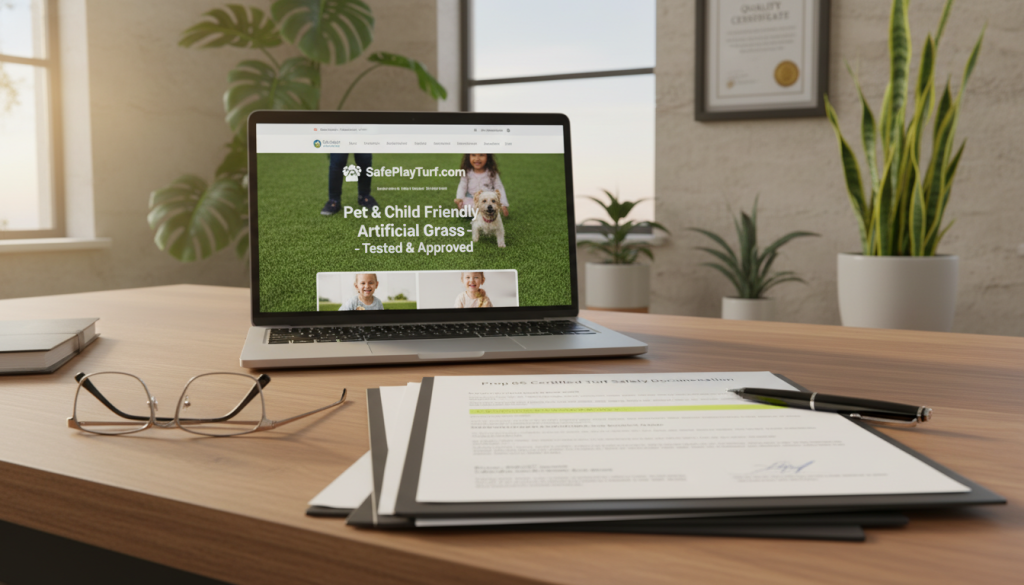 Prop 65 certified turf safety documentation