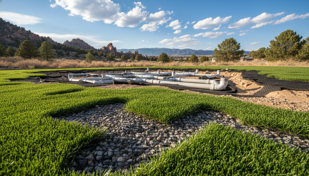 permeable backing drainage system for Colorado Springs artificial grass